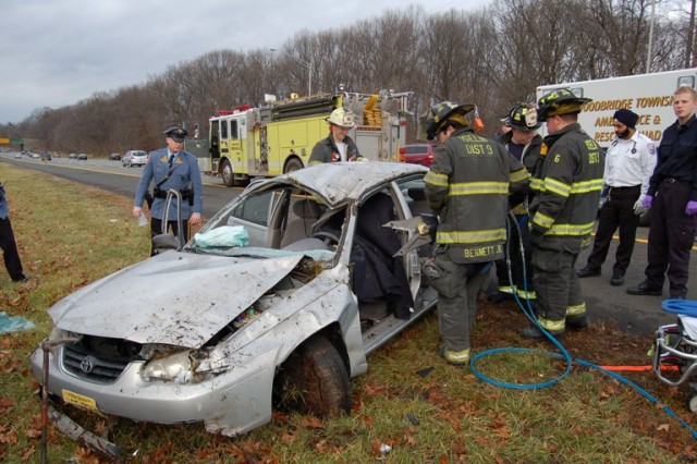 Single car MVA-rollover Garden State Parkway North December 27, 2008.